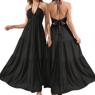 Summer Sun Dresses for Women,Women's Plain Dress for Party, Casual Loose Fit Sleeveless…