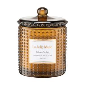 LA JOLIE MUSE Sahara Amber Scented Candles for Home, Natural Soy Wax 55 Hrs | Luxury…