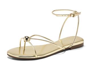 Coutgo Womens Strappy Flat Sandals Open Toe Flip Flops Sandals Ankle Strap Summer Beach…