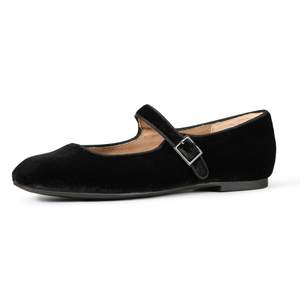 Amazon Essentials Women's Velvet Mary Jane Ballet Flat with Buckle Strap