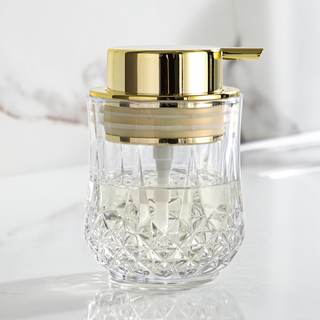 Enra Glass Soap Dispenser with Gold Pump, Lotion Dispenser for Bathroom | Refillable…