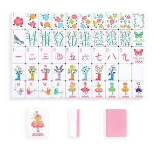 2026 American Mahjong Tile Set, 160 Pink Engraved Melamine Mahjong Tiles with Mahjong…