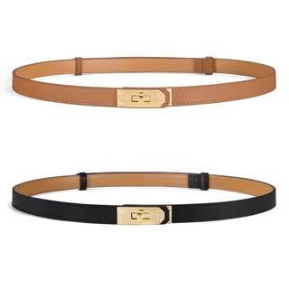 Women Skinny Leather Belt - Adjustable Dress Belt with Gold Buckle | Skinny belt women…