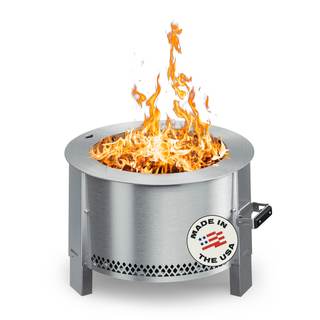 Breeo Smokeless Fire Pit Y Series - Stainless Steel, 21 in Portable | 31 pounds, portable…
