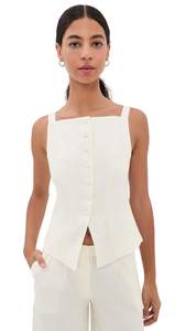 JOE'S JEANS Women's The Frankie Tailored Vest Medium Ecru