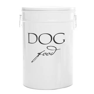 Harry Barker Classic White Dog Food Storage Canister – Medium, Airtight Stainless Steel…