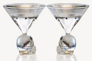 Mazeology Crystal Skull Martini Champagne Glass, Gothic Style, Handmade Barware, 4 oz…