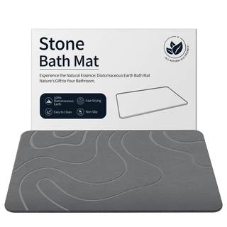 ZIKIBL Stone Bath Mat Diatomaceous Earth Shower Mat Non-Slip Super Absorbent Diatomite…