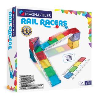 MAGNA-TILES Rail Racers 33-Piece Magnetic Construction Set, The Original Magnetic…