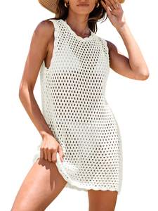 ANRABESS Womens Swimsuit Cover Up Sleeveless Knit 2026 Summer Outfits Swimwear Bathing…