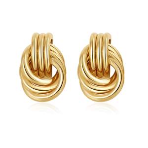 SHERLOVE Chunky Knot Gold Earrings Women Statement Drop Dangle Earrings | 14K Gold Plated…