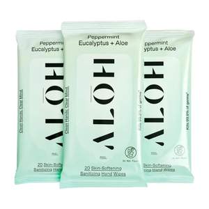 ALŌH Peppermint Eucalyptus + Aloe Hand Sanitizer Wipes, Travel Size | Clean Hands, Clear…