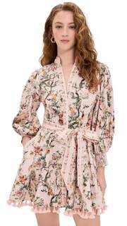 alice + olivia Women's Lucy Mini Shirt Dress 0 Sunset Grove English Rose