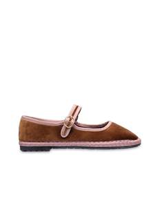 Flabelus Women's Balthasar Velvet Mary Jane Flats 7 Brown