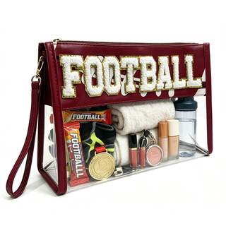 Football Mom Essentials Clear Stadium Bag, 12x6x12 TSA Approved Tote | Waterproof clear…