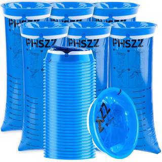 PHSZZ 40 Pack Vomit Bags Disposable, Leak Resistant Barf Bags, Portable Blue Vomit Bag…