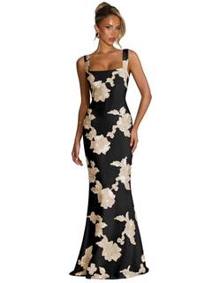 Floral Lace Embroidery Bridesmaid Dresses for Women Long Mermaid Square Neck Formal Prom…