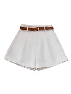 Floerns Women's Casual Summer Wide Leg Shorts High Waisted Going Out Shorts Small White