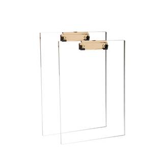 Clear Acrylic Clipboard with Gold Clip, Set 2-Pieces, Fits 9x12 inch - Letter Size…