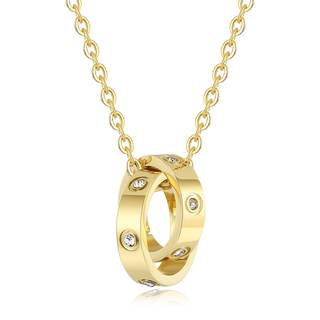 Love Necklace, Interlocking Circle Necklace, Dainty Pendant Necklace for Women, Stocking…