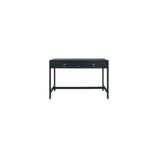 SAFAVIEH Furniture - Esther 2-Drawer Writing Desk - Navy - Solid Wood - Glam Gold…