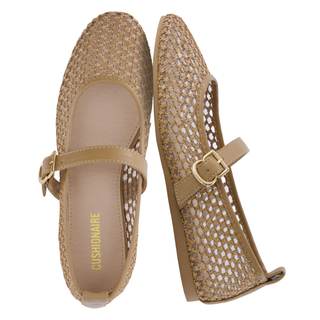 CUSHIONAIRE Gracie Mesh Mary Jane Flats for Women, Breathable Ballet Flats with…