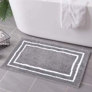 Uphome Gray Bath Mat for Bathroom, 18x24 Modern Bathroom Rug Non Slip Machine Washable…