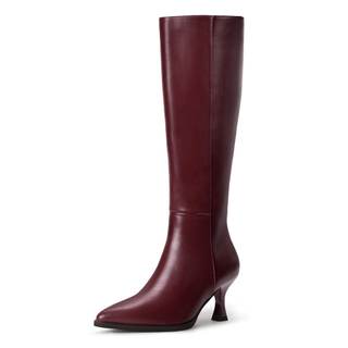 IDIFU Women's IN3 Knee High Tall Boots Pointed Toe Low Kitten Heel Long Fall Boot Side…