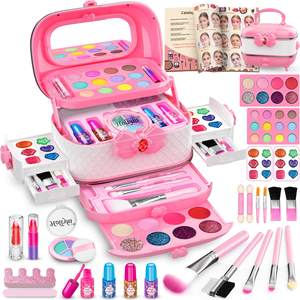 Hollyhi 58 Pcs Kids Makeup Toys Kit for Girls, Real Washable Make Up Set | Safety…