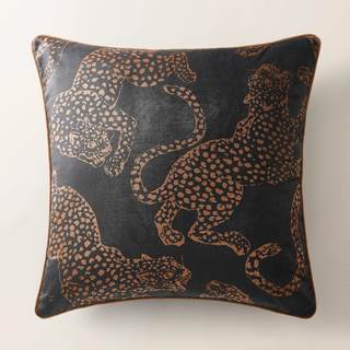 Z Gallerie Leopardi Reversible Decorative Throw Pillow 22" Black/Rust | Accent Pillows…