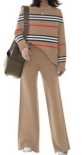 Womens Elegant Lounge Sets Knitted Sweater Set 2 Piece Outfits Loungewear | Comfy Casual…