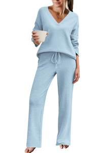 Ekouaer Womens Pajama Sets Fuzzy Fleece Sleepwear Long Sleeve Pjs | Fall Outfits,Sweater…
