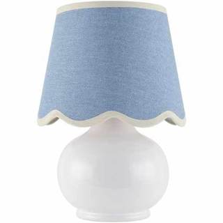 Benton Ceramic Table Lamp with Fabric Shade – 13" Bedside Accent Lamp for Bedroom, Living…