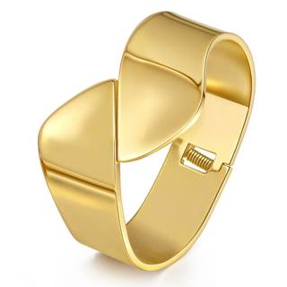 hotoo Chunky Wide Bangle Bracelets For Women Open Gold Bangle Statement Cuff Stainless…
