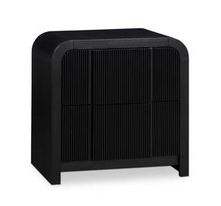 Meridian Furniture 314Black-NS Fluted Collection Art Deco Night Stand with Solid Wood…