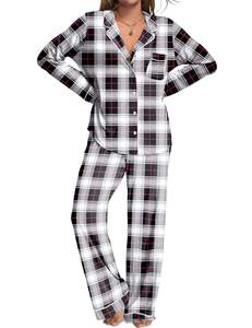 Ekouaer Womens Pajamas Set Button Down Long Sleeve Top & Pants Lounge Sets | Soft…