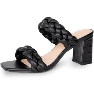 Athlefit Women's Braided Heeled Sandals Summer Square Open Toe Chunky Heels | Braided…