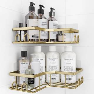 Adhesive Shower Caddy, 2 Pack Corner Bath Organizer, Rustproof Stainless Steel Shower…