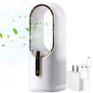 KONSIDEN Desk Fan Bladeless, 11.8 Inch Office Fan Small, Quiet, 3 Speed Adjustment, Touch…