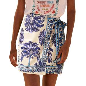 Womens Summer Floral Wrap Short Skirt Tie Side High Waist A Line Beach Vacation Boho Mini…