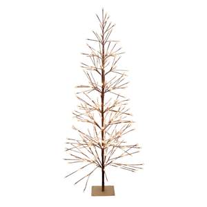 Alpine Corporation 71" Tall Flocked Artificial Brown Christmas Tree with 296 Warm White…