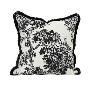 Croker Horse 18x18'' inches Throw Pillow Cushion Covers - Black Embroidery Pine Tree…