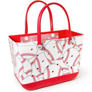 Extra Large Rubber Tote Bag with Protective Zipper Pouch, Rubber Beach Tote Bag with…