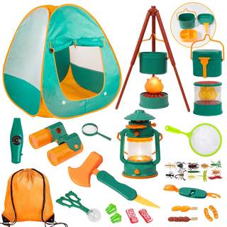 Meland Camping Play Set for Kids 3-6, Pretend Adventure Toy Gift | Pop-up tent, campfire…