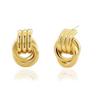 NIXMAX Chunky Gold SIlver Knot Earrings for Women Statement Dangle Earrings | Double Knot…