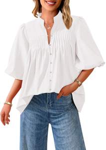 PRETTYGARDEN Short Sleeve Henley Shirts for Women | Lightweight Soft,V Neck Pullover…