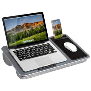 LAPGEAR Home Office Lap Desk with Device Ledge, Mouse Pad, and Phone Holder - Silver…