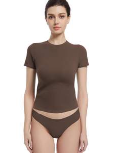 Abonlen Crewneck Short Sleeve T Shirts for Women Fitted Basic TeesY2k Going Out Tops…