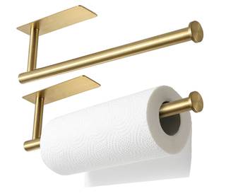 theaoo Under Cabinet Paper Towel Holder for Kitchen, Adhesive, 2 Pack Gold |…