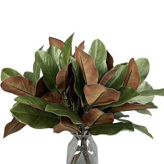 4Pcs Magnolia Stems Artificial Real Touch Magnolia Leaves Decor | Magnolia Leaves…